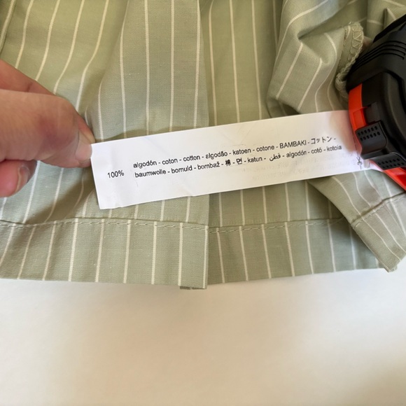 Zara Sage Green Striped Shirt - Picture 11 of 14